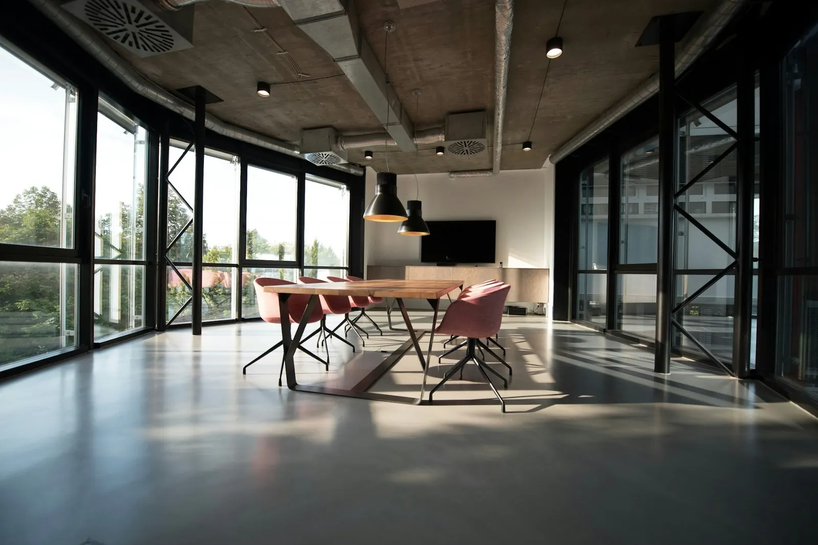 Modern office meeting space at ONS Infosolutions